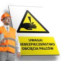 Tablica PVC 20x30cm UWAGA NIEBEZPIECZEŃSTWO OBCIĘCIA PALCÓW