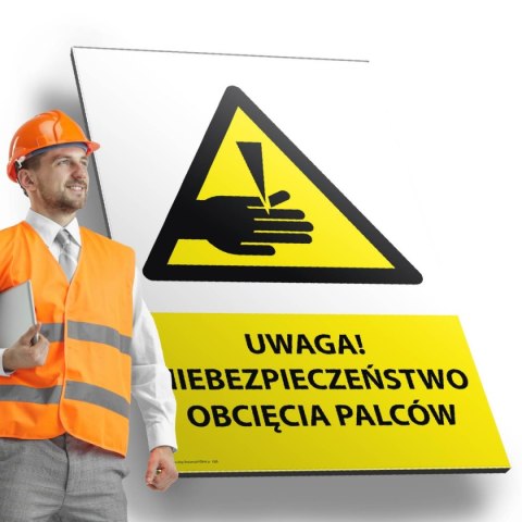 Tablica PVC 20x30cm UWAGA NIEBEZPIECZEŃSTWO OBCIĘCIA PALCÓW Tablica PVC 20x30cm UWAGA NIEBEZPIECZEŃSTWO OBCIĘCIA PALCÓW