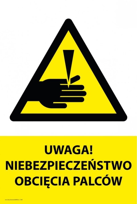 Tablica PVC 20x30cm UWAGA NIEBEZPIECZEŃSTWO OBCIĘCIA PALCÓW Tablica PVC 20x30cm UWAGA NIEBEZPIECZEŃSTWO OBCIĘCIA PALCÓW