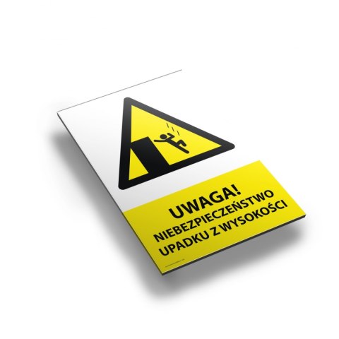 Tablica PVC 20x30cm UWAGA NIEBEZPIECZEŃSTWO UPADKU Z WYSOKOŚCI Tablica PVC 20x30cm UWAGA NIEBEZPIECZEŃSTWO UPADKU Z WYSOKOŚCI