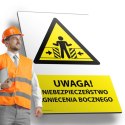 Tablica PVC 20x30cm UWAGA NIEBEZPIECZEŃSTWO ZGNIECENIA BOCZNEGO