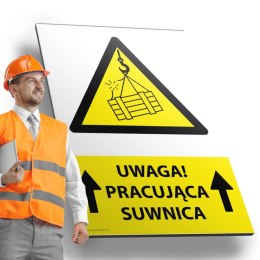 Tablica PVC 20x30cm UWAGA PRACUJĄCA SUWNICA