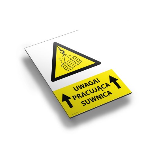 Tablica PVC 20x30cm UWAGA PRACUJĄCA SUWNICA Tablica PVC 20x30cm UWAGA PRACUJĄCA SUWNICA