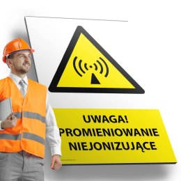Tablica PVC 20x30cm UWAGA PROMIENIOWANIE NIEJONIZUJĄCE
