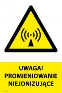 Tablica PVC 20x30cm UWAGA PROMIENIOWANIE NIEJONIZUJĄCE