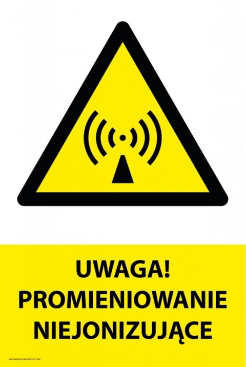 Tablica PVC 20x30cm UWAGA PROMIENIOWANIE NIEJONIZUJĄCE Tablica PVC 20x30cm UWAGA PROMIENIOWANIE NIEJONIZUJĄCE