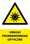 Tablica PVC 20x30cm UWAGA PROMIENIOWANIE OPTYCZNE