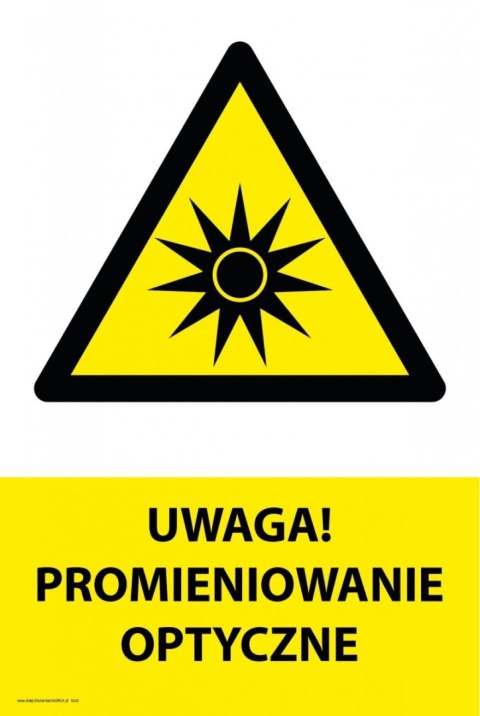 Tablica PVC 20x30cm UWAGA PROMIENIOWANIE OPTYCZNE Tablica PVC 20x30cm UWAGA PROMIENIOWANIE OPTYCZNE