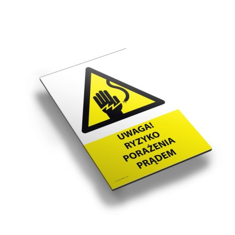 Tablica PVC 20x30cm UWAGA RYZYKO PORAŻENIA PRĄDEM Tablica PVC 20x30cm UWAGA RYZYKO PORAŻENIA PRĄDEM