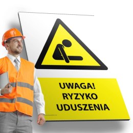 Tablica PVC 20x30cm UWAGA RYZYKO UDUSZENIA
