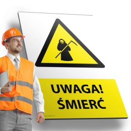 Tablica PVC 20x30cm UWAGA ŚMIERĆ