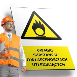 Tablica PVC 20x30cm UWAGA SUBSTANCJE O WŁAŚCIWOŚCIACH UTLENIAJĄCYCH