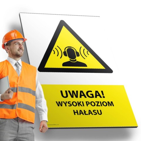 Tablica PVC 20x30cm UWAGA WYSOKI POZIOM HAŁASU Tablica PVC 20x30cm UWAGA WYSOKI POZIOM HAŁASU