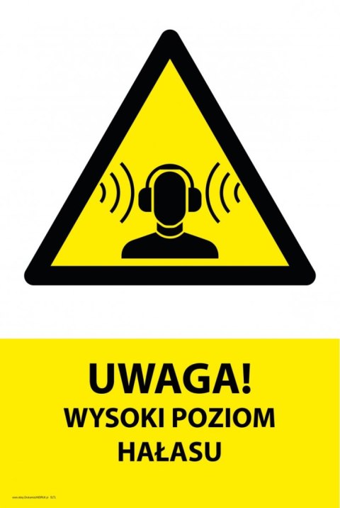 Tablica PVC 20x30cm UWAGA WYSOKI POZIOM HAŁASU Tablica PVC 20x30cm UWAGA WYSOKI POZIOM HAŁASU
