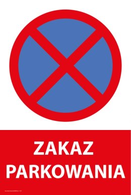 Tablica PVC 20x30cm ZAKAZ PARKOWANIA