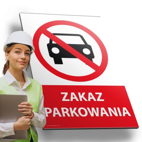 Tablica PVC 20x30cm ZAKAZ PARKOWANIA Tablica PVC 20x30cm ZAKAZ PARKOWANIA