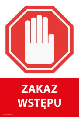 Tablica PVC 20x30cm ZAKAZ WSTĘPU