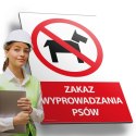Tablica PVC 20x30cm ZAKAZ WYPROWADZANIA PSÓW