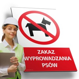 Tablica PVC 20x30cm ZAKAZ WYPROWADZANIA PSÓW