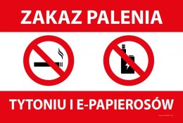 Tablica PVC 32x21,5 cm - ZAKAZ PALENIA