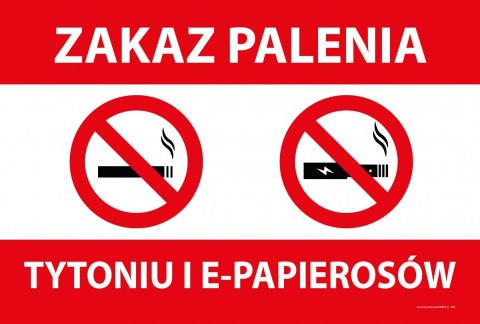 Tablica PVC 32x21,5 cm - ZAKAZ PALENIA Tablica PVC 32x21,5 cm - ZAKAZ PALENIA