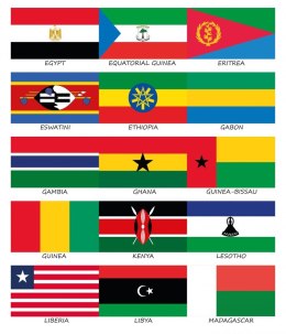 Zestaw flag Afryki 50x70 mm