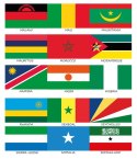 Zestaw flag Afryki 50x70 mm