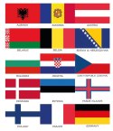 Zestaw flag Europy 50x70 mm