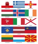 Zestaw flag Europy 50x70 mm