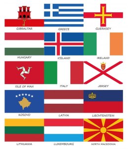 Zestaw flag Europy 50x70 mm