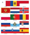 Zestaw flag Europy 50x70 mm