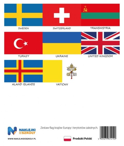 Zestaw flag Europy 50x70 mm Zestaw flag Europy 50x70 mm