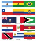 Zestaw flag obu Ameryk 50x70 mm
