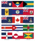 Zestaw flag obu Ameryk 50x70 mm