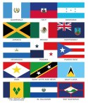 Zestaw flag obu Ameryk 50x70 mm
