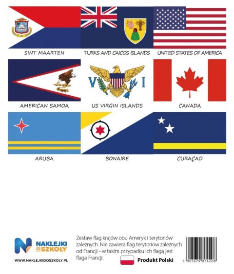 Zestaw flag obu Ameryk 50x70 mm Zestaw flag obu Ameryk 50x70 mm