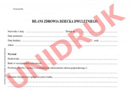 Bilans zdrowia dziecka dwuletniego - druk
