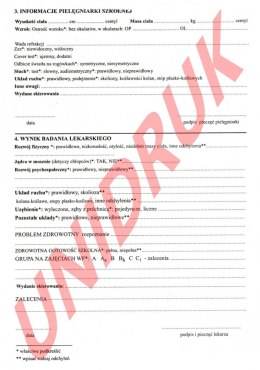 Bilans zdrowia dziecka sześcioletniego - druk