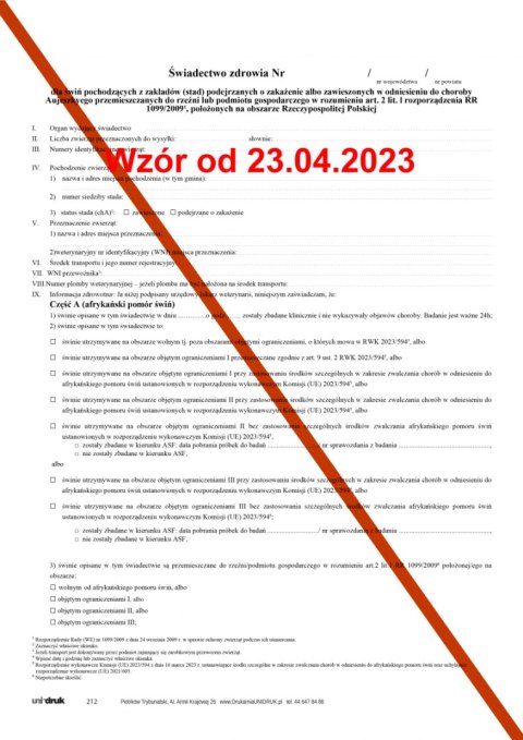 Dla świń pochodzących z zakładów (stad) podejrzanych o zakażenie albo zawieszonych w odniesieniu do choroby Aujeszkyego - A4 Dla świń pochodzących z zakładów (stad) podejrzanych o zakażenie albo zawieszonych w odniesieniu do choroby Aujeszkyego - A4