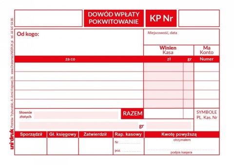 Druk KP - kasa przyjmie 1 kopia Druk KP - kasa przyjmie 1 kopia