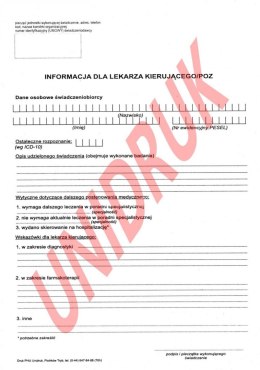Informacja dla lekarza kierującego /POZ - druk