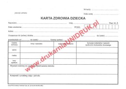 Karta Zdrowia Dziecka - druk