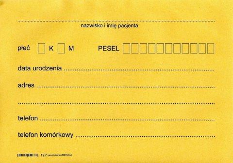 Koperta na dokumentację medyczną pacjenta B5 HK 90g brązowa Koperta na dokumentację medyczną pacjenta B5 HK 90g brązowa