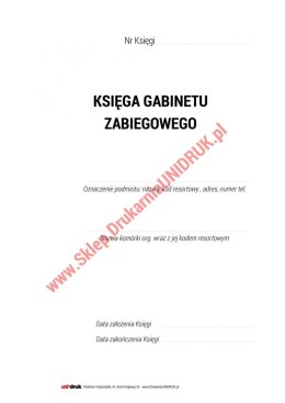 Książka Gabinetu Zabiegowego A4 - 100 kart