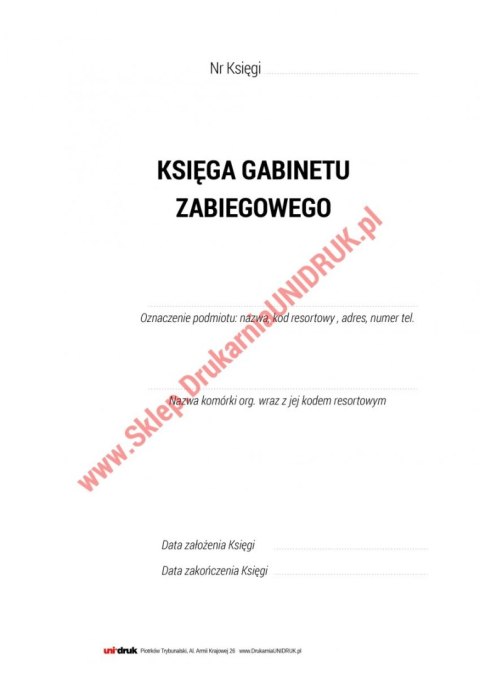 Książka Gabinetu Zabiegowego A4 - 100 kart Książka Gabinetu Zabiegowego A4 - 100 kart