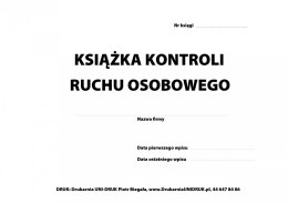 Książka Kontroli Ruchu Osobowego A-4 oprawa miękka, numerowana