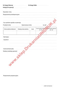 Książka dokonanych operacji A4 - 100 kart - pionowa