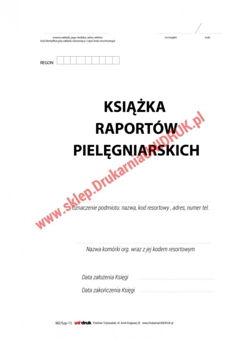 Książka raportów pielęgniarskich A4 - 100 kart Książka raportów pielęgniarskich A4 - 100 kart