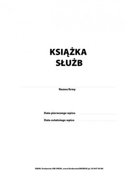 Książka służb A-4 oprawa twarda, numerowana