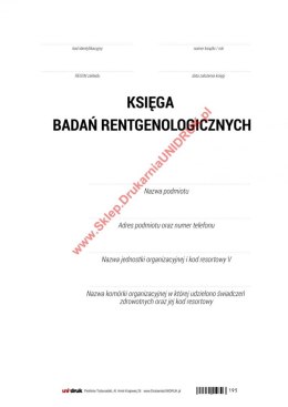 Księga badań rentgenologicznych A4 - 100 kart